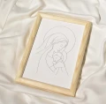 Plakat Matki Bożej z Dzieciątkiem w ramce z drewna sosnowego