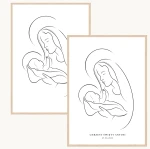 Plakat religijny - Prezent na chrzest - Matka Boża z Dzieciątkiem - Twoja dedykacja - A5/A4/A3/A2