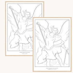 Plakat religijny - Nowoczesny obraz Michała Archanioła - Twoja dedykacja - A5/A4/A3/A2 
