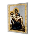 Ikona chrześcijańska Pieta - Różne formaty - kolor srebrny