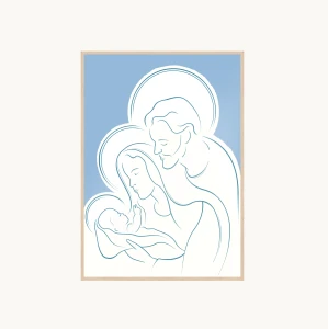 Plakat - Święta Rodzina - Niebieski - A5/A4/A3 