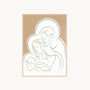 Plakat - Święta Rodzina - Brązowy - A5/A4/A3