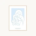 Plakat świętej rodziny, sprawdzi się jako obraz religijny w nowoczesnym salonie. Dostępny w formacie od A5 do A2.