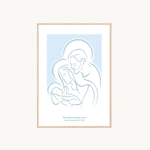 Plakat Święta Rodzina jako nowoczesny obraz religijny + Twoja dedykacja 
