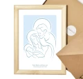 Nowoczesny obraz świętej rodziny jako personalizowany prezent na chrzest.