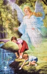 Puzzle z Aniołem Stróżem i dziećmi 