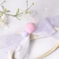 Opaska dla niemowlaka różowa chrzest - handmade