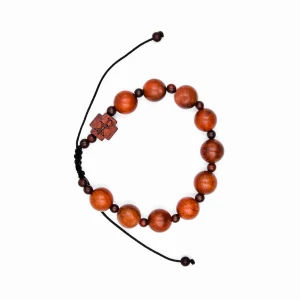Bransoletka drewniana - dziesiątek różańca - bubinga brazylijska