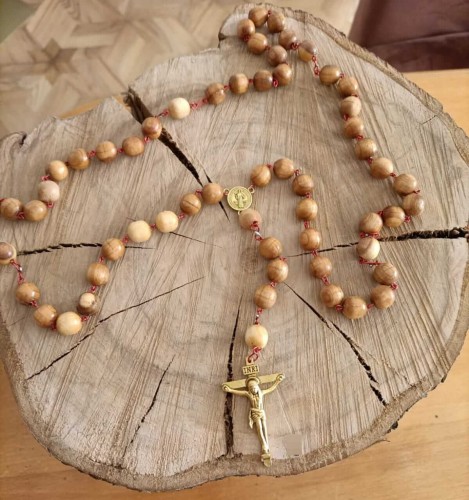 Różaniec drewniany handmade - wiśnia, 10 mm