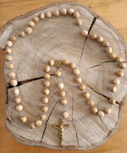 Różaniec drewniany handmade - wiśnia - 10 mm   
