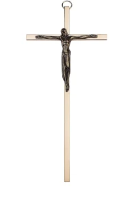 Krzyż do powieszenia - nowoczesny z mosiądzu, h = 15,5 cm 