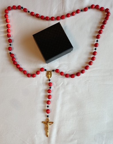 Różaniec ręcznie robiony - 10 mm - czerwony