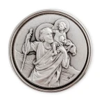 Przylepiec św. Krzysztofa dla kierowcy - srebrny
