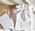 Ręcznie uszyty worek na prezenty i pamiątki chrztu 32 x 26 cm + Kartka na Chrzest