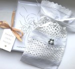 Prezent na chrzest - woreczek na pamiątki/pieniądze + kartka składana - 22,5 x 13,5 cm - Unikat