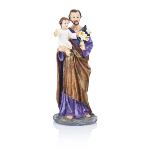 Figurka św. Józefa - 14 cm. Wykonana z masy żywicznej.