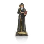 Figurka świętego Benedykta H = 13 cm. Masa żywiczna.