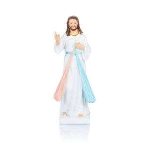 Figurka Jezusa Miłosiernego - 15 cm. Masa żywiczna, pomalowana.