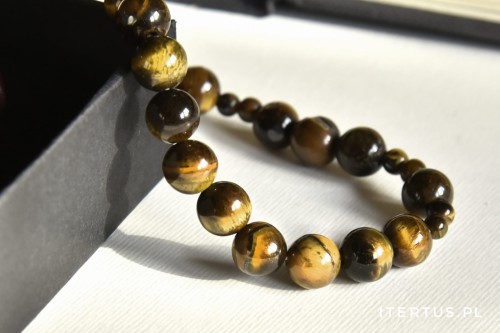 Różaniec na rękę - Bransoletka - kamień naturalny - Tygrysie oko - Pietra - Itertus.pl
