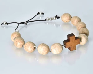 Różaniec drewniany na rękę. Łączenie łańcuszkiem - 10 mm