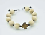 Różaniec na rękę damski handmade z drewna bukowego - 12 mm