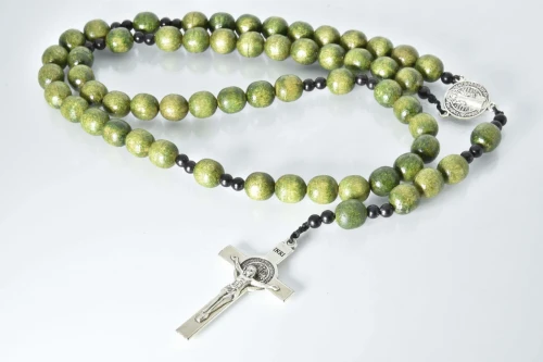 Różaniec drewniany handmade 10 mm - zielony
