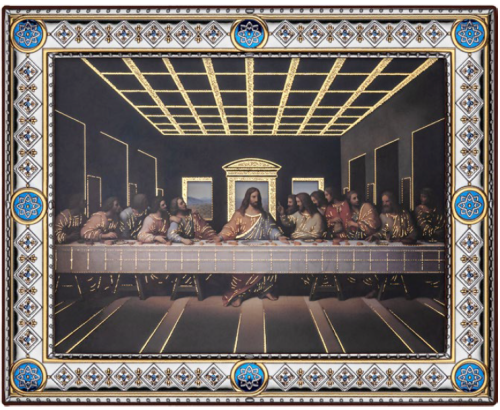 Obraz ostatnia wieczerza leonarda da vinci o wymiarach 24x29 cm.