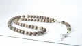 Różaniec drewniany męski na sznurku z krzyżem św. Benedykta - handmade - 12mm