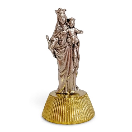 Figura Matki Boskiej Szkaplerznej mini z metalu.
