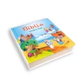 Biblia dla maluchów, czyli dla najmłodszych. Posiada sztywne kartki z kolorowymi ilustracjami - okładka z góry
