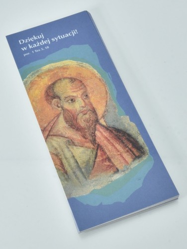 Zakładka do książki z wizerunkiem św. Pawła z cytatem o byciu wdzięcznym
