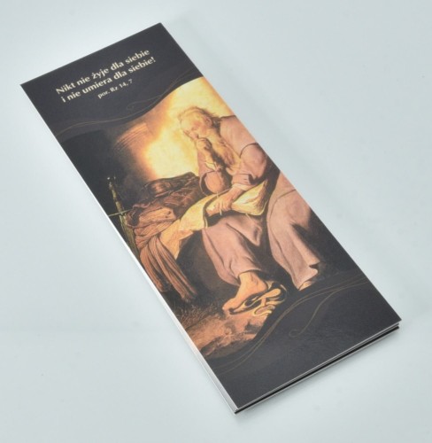 Zakładka do lektury duchowej z cytatem św. Pawła o życiu i śmierci