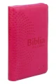 Biblia Malinowa w etui – widok z profilu, wysoka jakość tłoczeń na oprawie. Najpiękniejsze wydanie Pisma Świętego dla kobiet.