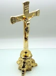Krzyż ołtarzowy, barokowy wys. 27 cm - Wykończony w kolorze wysokiej próby złota - Calandrini