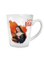 Kubek ceramiczny z nadrukiem św. Rity i cytatem. Pojemność 330 ml.