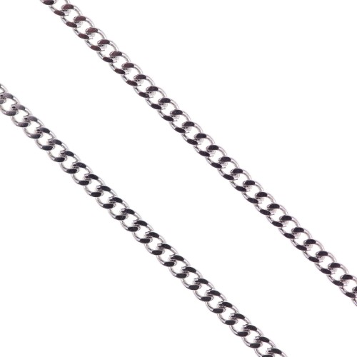 Łańcuszek do medalika ze stali nierdzewnej w Typie pancerka - dłg. 55 cm, szer. 0,2 cm