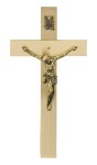 Krzyż mosiężny wiszący - satynowy - h=14 cm 