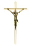 Mały krzyż na ścianę mosiężny H= 9,5 cm