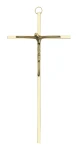 Nowoczesny krzyż do domu - mosiężny, złoty - 20 cm