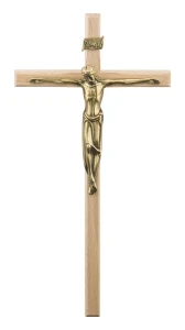 Krzyż na ścianę drewniany - Jasne drzewo - 24 cm