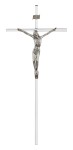 Srebrny krzyż na ścianę - niklowany - 31 cm