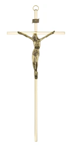 Krzyż mosiężny na ścianę - 31 cm 
