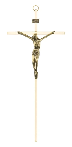 krzyż mosiężny na ścianę - 31 cm