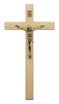 Krzyż drewniany wiszący - jasny buk - 21 cm