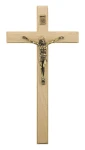 Krzyż drewniany wiszący - jasny buk - 21 cm