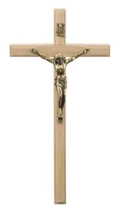 Krzyż z drewna na ścianę - jasny - 19,5 cm