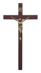 Krzyż z drewna na ścianę - ciemny - 19,5 cm