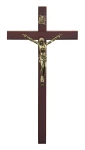 Krzyż z drewna na ścianę - ciemny - 19,5 cm