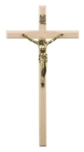 Krzyż drewniany do domu na ścianę - jasny - 19,5 cm
