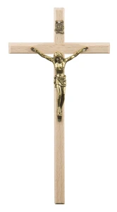 Krzyż drewniany do domu na ścianę - jasny - 19,5 cm